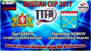 КУБОК РОССИИ-2017 Илья ИСАКОВ (R:1332) - Александр КОМОВ (R:888)