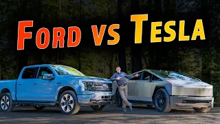 Tesla Cybertruck vs Ford Lightning - Feature Length Comparison!