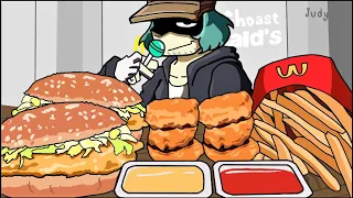 Garcello MCdonald's Food Challenge | Friday Night Funkin Animation | MUKBANG ANIMATION | JUDY 주디