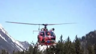 Search and Rescue Helicopter in Chamonix