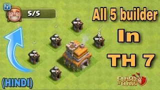 (HINDI) - how To Get Your All 5(five) Builder Hut In TH7 just in a week!  | clash of clans