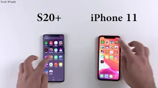 SAMSUNG S20+ vs iPhone 11 Speed Test & Size Comparison