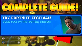 How To COMPLETE ALL TRY FORTNITE FESTIVAL QUEST PACK CHALLENGES in Fortnite! (Free Rewards Quests)