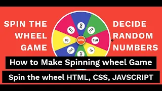 Make Spinning Wheel Only CSS, JAVASCRIPT | Simple Spinning Wheel Game Decide a Random Numbers