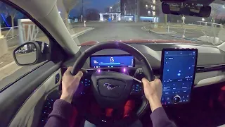 2021 Ford Mustang Mach-E - POV Night Drive (Binaural Audio)