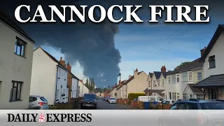 Cannock fire: Smoke seen for miles as firefighters battle huge blaze