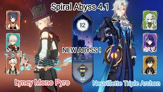 C0 Lyney Mono Pyro & C0 Neuvillette 3 Archon - NEW Spiral Abyss 4.1 - Floor 12 9 star Genshin Impact