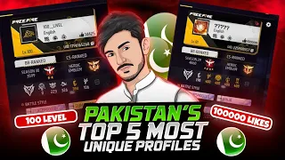 TOP 5 MOST UNIQUE PROFILES IN FREE FIRE PAKISTAN 🇵🇰 | JACK OFFICIAL PK