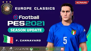 F. CANNAVARO face+stats (Europe Classics) How to create in PES 2021