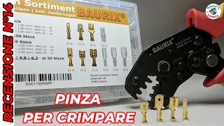 Pinza per connettori elettrici Baurix e kit puntalini capicorda