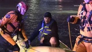 Man Rescued After Driving Into Flooded Roadway | San Diego