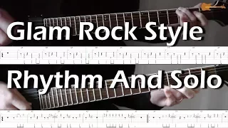 Glam Rock Style Rhythm And Solo With Downloadable Tab And Backing Track