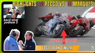 Insiden Kecelakaan Francesco Pecco Bagnaia VS Marc Marques 🏁🏁🏁