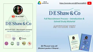 De Shaw & Co. - Aptitude Test & Recruitment process in detail 2023