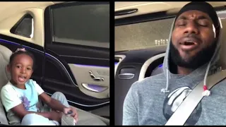 Lebron James and  Zhuri James enjoying frozen soundtrack Daddy Daughter time