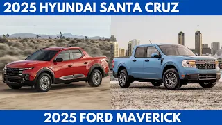 2025 Hyundai Santa Cruz Vs. 2025 Ford Maverick are both compact pickup trucks Comparison