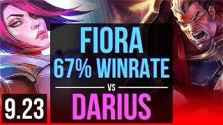FIORA vs DARIUS (TOP) | 3 early solo kills, 67% winrate | Korea Diamond | v9.23