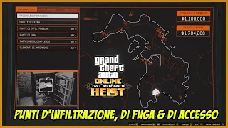 TUTTI I PUNTI D'INFILTRAZIONE, DI FUGA & GLI INGRESSI DEL COMPLESSO - RAPINA A CAYO PERICO GTA 5 ITA