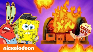 SpongeBob | 20 MINUT chaosu w Tłustym Krabie! | Nickelodeon Polska