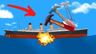 Using SUPER HAMMER To Destroy Ships In Floating Sandbox!