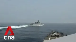 US video shows close encounter with Chinese warship in Taiwan Strait