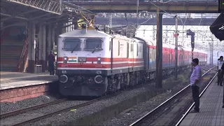 Double Dose ! New Mumbai Rajdhani Express Behind 12000Hp Twin Mued WAP-5 Locomotives !!!!!!!!!!!!!!!