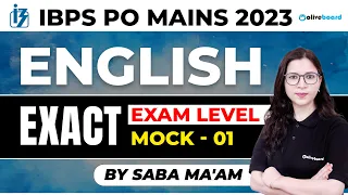 IBPS PO Mains English 2023 | Exact Exam Level English Mock For IBPS PO 2023 | By Saba Ma'am