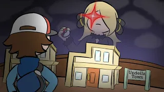 When you enter Cynthia's house in Undella Town - animation