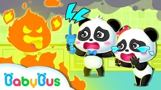 Help! Fire Strikes in Baby Panda's Home | Firefighter Rescue Team | Kids Safety Tips | BabyBus