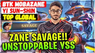 ZANE SAVAGE!! Unstoppable YSS [ Top Global Yi Sun-Shin ] BTK MobaZane - Mobile Legends Emblem Build