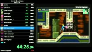 Metroid: Zero Mission 100% speedrun in 52:21 (1:13:05)