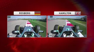 Hamilton vs Rosberg 2014 USA qualifying comparison analysis
