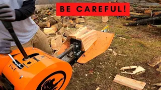 22 ton kinetic log splitter in action! WATCH for operation tips