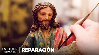 Restauración de una escultura de madera de San Pablo de 300 años de antigüedad | Reparación