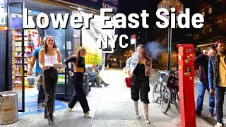 NEW YORK CITY Nightlife 🇺🇸 Downtown Lower East Side Walk 4K