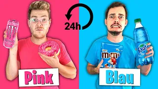 NUR die FARBE ESSEN die man TRÄGT FÜR 24 STUNDEN (PINKES vs BLAUES FOOD CHALLENGE)