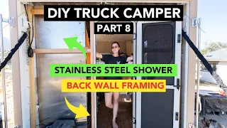 DIY Expedition TRUCK Build / Stainless Steel Shower, Sliding Slatted Couch / Part 8