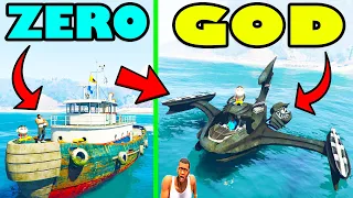 Franklin Upgrading ZERO To GOD SUPER BOAT in GTA 5 | SHINCHAN and CHOP