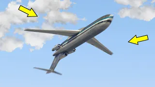 Airplane Upside Down Roll Over in Turbulence in GTA 5 (Flight Crash Landing)