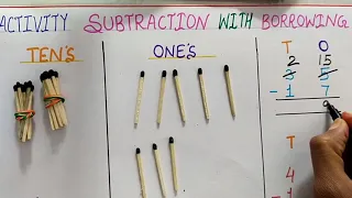 Class 2 Maths | Subtraction With Borrowing | TLM | Explanation By Activity