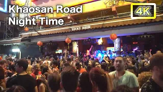 [Bangkok Nightlife] Khao San Road After Midnight - RAW & UNFILTERED Music Party, No Commentary 4K