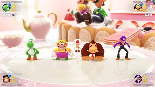 Mario Party Superstars #411 Peach's Birthday Cake Waluigi vs Wario vs Donkey Kong vs Yoshi