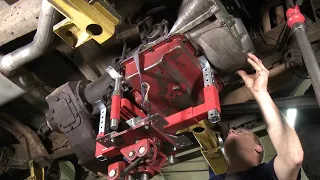 C6 Transmission & NP205 T-case removal with Jack Adapter - Buckin' Bronco video 1/3