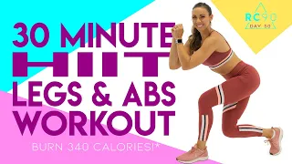 30 Minute HIIT Legs and Abs Workout 🔥Burn 340 Calories! 🔥 Day 50/90