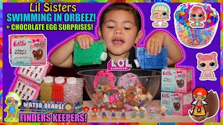 NEW! LOL Surprise Finders Keepers Chocolate Egg Surprises! + Lil Sisters Swimming In Orbeez!