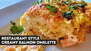 New Omelette Recipe | Unique Breakfast Recipes with Salmon | Restaurant Style Creamy Salmon Omelette
