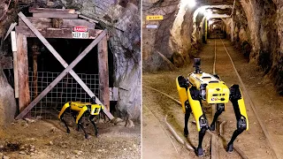 Testing a Boston Dynamics Spot robot in an old mine