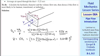 Fluid Mechanics Lesson 08A: Pipe Flow Introduction