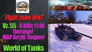World of Tanks Vz. 55 - 8 Kills 11,4K Damage! MAP Arctic Region – Standard!