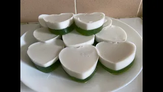 วิธีทำวุ้นกะทิใบเตย ของว่าง ของทานเล่น ขนมทำขาย ขนมไทย Coconut Milk and Pandan Jelly by ครัวหรรษา